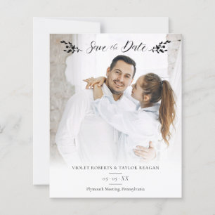 Lámina Minimalist Botanical Personalized Wedding Photo