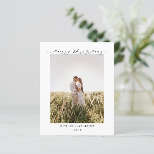 Lámina Minimalist Elegant Photo Budget Christmas Card (Anverso de pie)