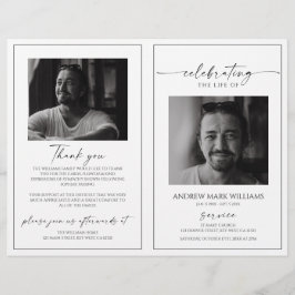 Lámina Minimalist Funeral Order of Service Folded Program