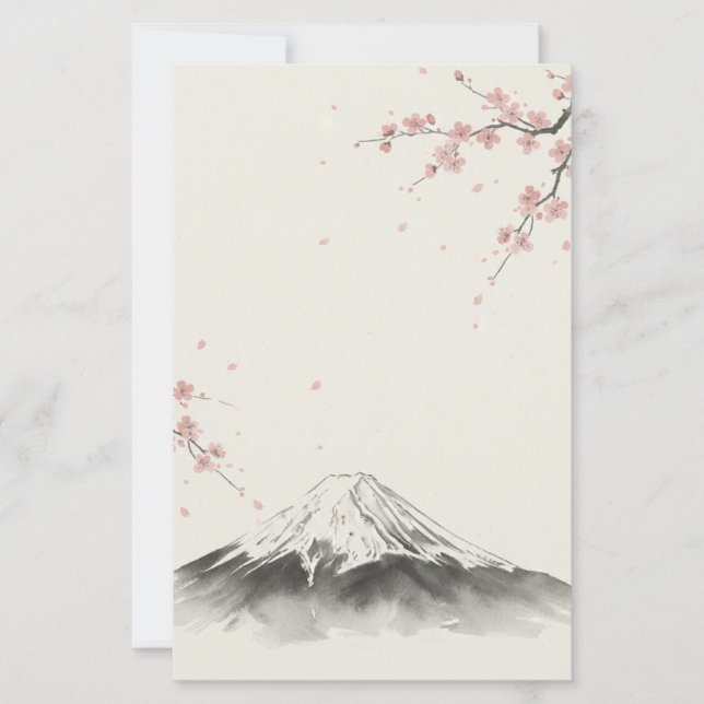 Lámina Minimalist Japanese Aesthetic Two-Sided Stationery (Anverso)