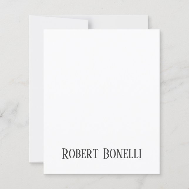 Lámina Minimalist Plain Black & White Modern Plain Paper  (Anverso)