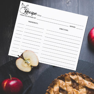 Lámina Minimalist Simple Culinary Apple Recipe Card