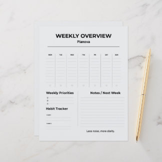 Lámina Minimalist Weekly Planner | To Do List organized