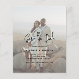 Lámina Minimalista presupuesto de boda foto Save the Date