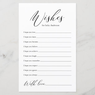 Lámina Minimalistas deseos de caligrafía negra para tarje