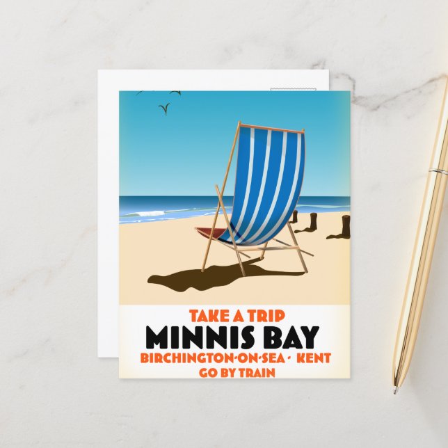 Lámina Minnis Bay ,birchington-on-sea Postcard (Anverso/Reverso In Situ)
