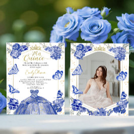 Lámina Mis Quince Foto presupuesto Invitación Royal Blue