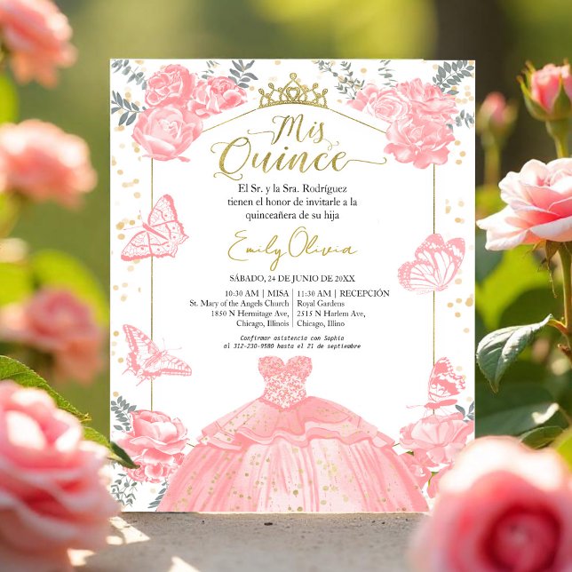 Lámina Mis quince Invitación Presupuesto español Rosa Flo (Subido por el creador)