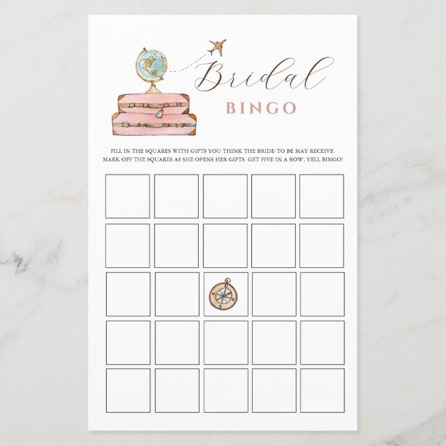 Lámina Miss a la Sra. Bridal Shower Bingo (Anverso)