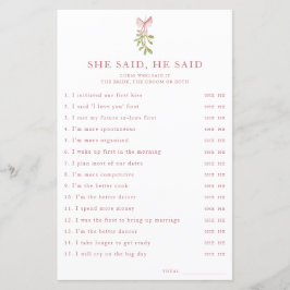 Lámina Mistletoe Pink Bow Bridal Shower Dijo Que