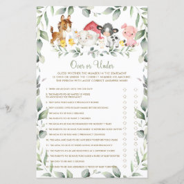 Lámina Moda Animales de granja Baby Shower durante o bajo