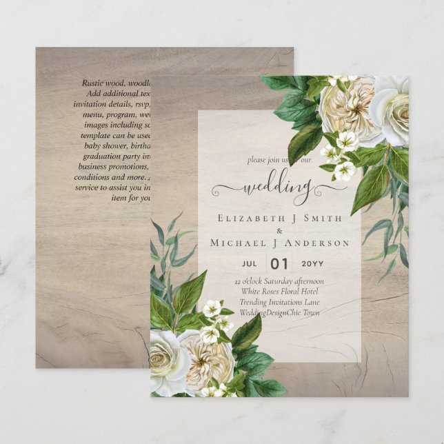 Lámina MODA BODA de Invitaciones a BLANCOS DE PRESUPUESTO (Anverso / Reverso)