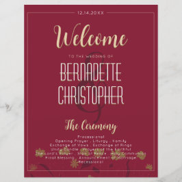 Lámina Moda boda Moderno Elegante Vino Rojo Simple