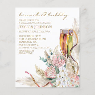 Lámina Moda Boho Champagne Brunch Bubbly Bridal Shower