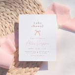 Lámina Moda color de agua rosado presupuesto Chica Baby S<br><div class="desc">Celebra tu próximo paquete de alegría con este tema del bonito y el arco rosado invitación al presupuesto para la ducha bebé. Presenta una elegante tipografía en minúscula serif, letras de guiones rosas y una proa de acuarela. Un diseño sencillo y minimalista, ideal para las duchas de bebé con una...</div>