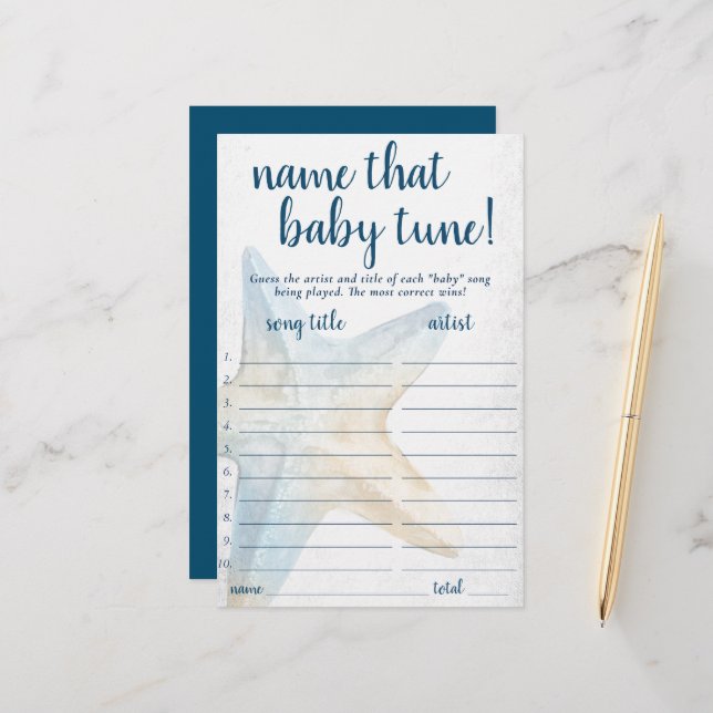 Lámina Moda costera | Blue Starfish Name that Tune Game (Anverso/Reverso In Situ)