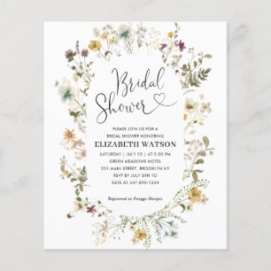 Lámina Moda de Boho de presupuesto Flor silvestre ducha d