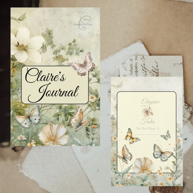 Lámina Moda de cabaña Flores silvestres Binder Nameplate  (Cottage Chic Wildflowers Binder Nameplate Page Front and Back)