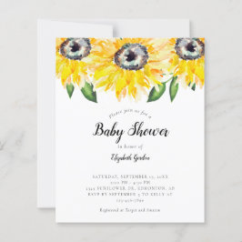 Lámina Moda de guión elegante de Baby Shower Sunflower de