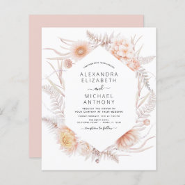 Lámina Moda del Boho presupuestal Boda del desierto rosa 