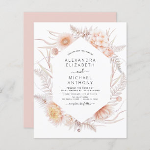 Lámina Moda del Boho presupuestal Boda del desierto rosa 