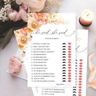 Lámina Moda Dijo, Dijo, Juego De Ducha De Novias Florales