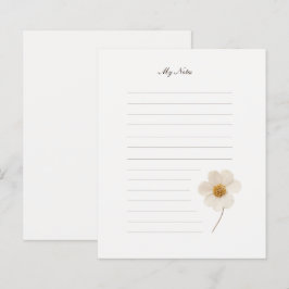 Lámina Moda Flor De Presión Blanca I Papel De Estacionami