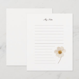 Lámina Moda Flor De Presión Blanca I Papel De Estacionami