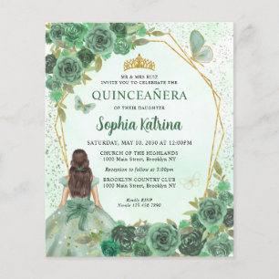 Lámina Moda floral de oro verde presupuesto Princesa Quin