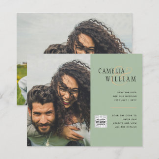 Lámina Moda Foto Boda Invitar Código QR Guardar Fecha Ver
