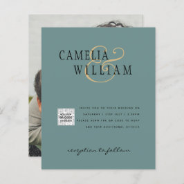 Lámina Moda Foto Boda Invitar Código QR Guardar Fecha Ver