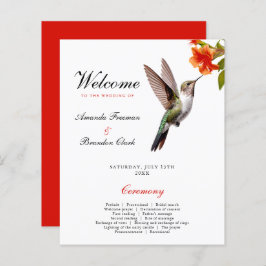 Lámina Moda Hummingbird y Naranja Boda de flores