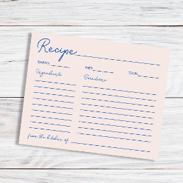 Lámina Moda manuscrita Receta Azul Para La Novia