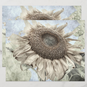 Lámina Moda Pastel amarillo girasol  Vintage Antigüedad