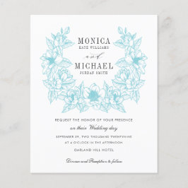 Lámina MODA PRESUPUESTARIA AQUA Magnolia Wreath Boda