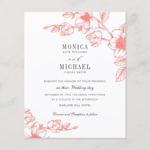 Lámina MODA PRESUPUESTARIA CORAL Magnolia Flower Branch B