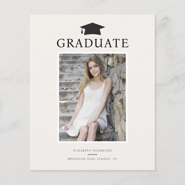 Lámina Moda presupuestaria GRADUATE Invitación de Graduac (Anverso)