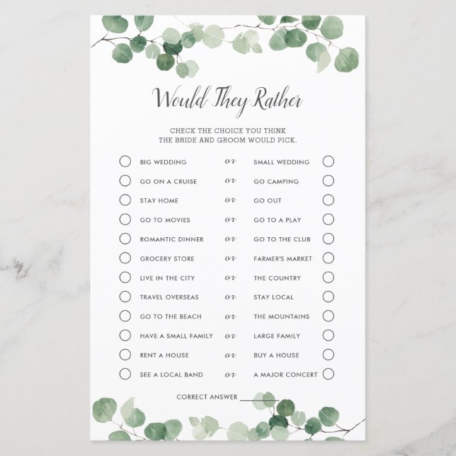 Lámina Moda Verde Ducha De Novias Prefieren Jugar (Anverso)