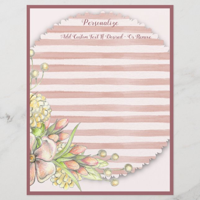 Lámina Moda y Shabby Bandas Rosadas Bouquet floral (Anverso)