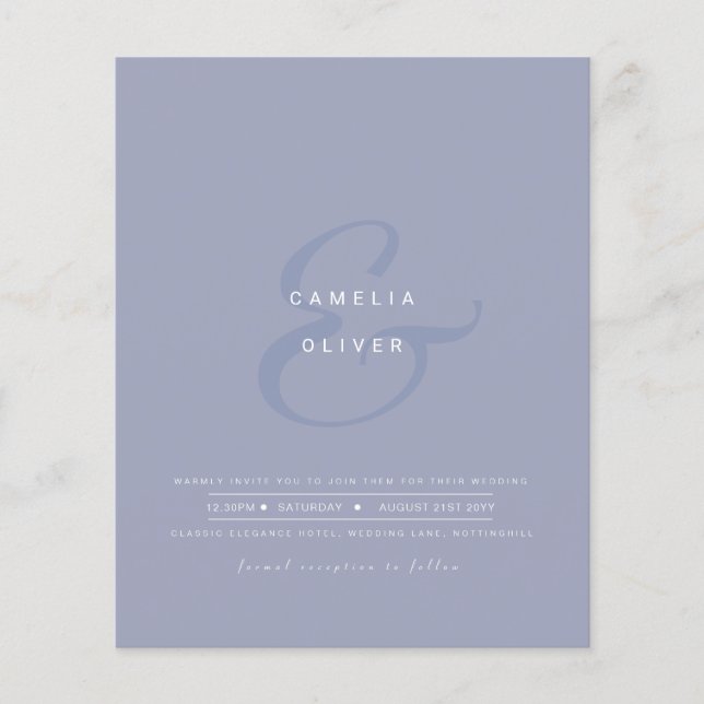 Lámina Modern Ampersand Wedding Invitar código QR RSVP (Anverso)