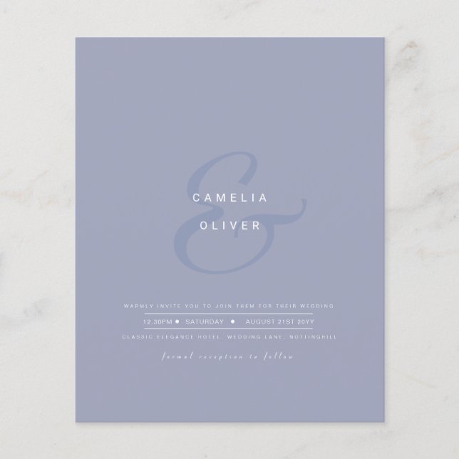 Lámina Modern Ampersand Wedding Invitar código QR RSVP (Anverso)