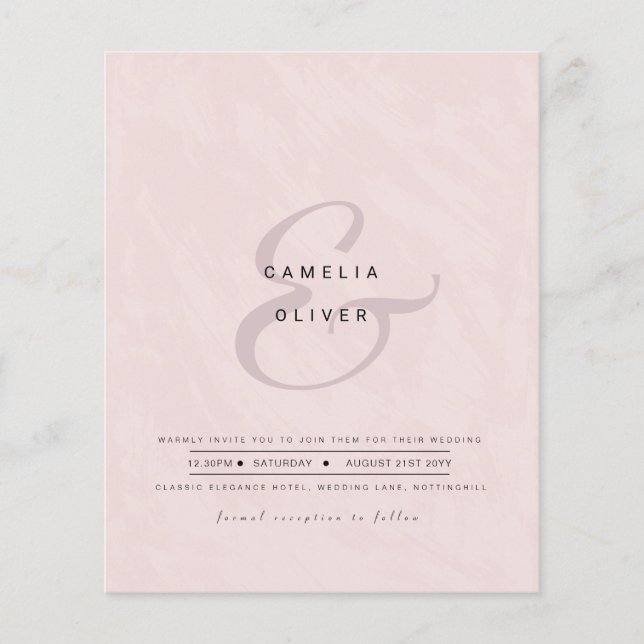 Lámina Modern Ampersand Wedding Invitar código QR RSVP (Anverso)