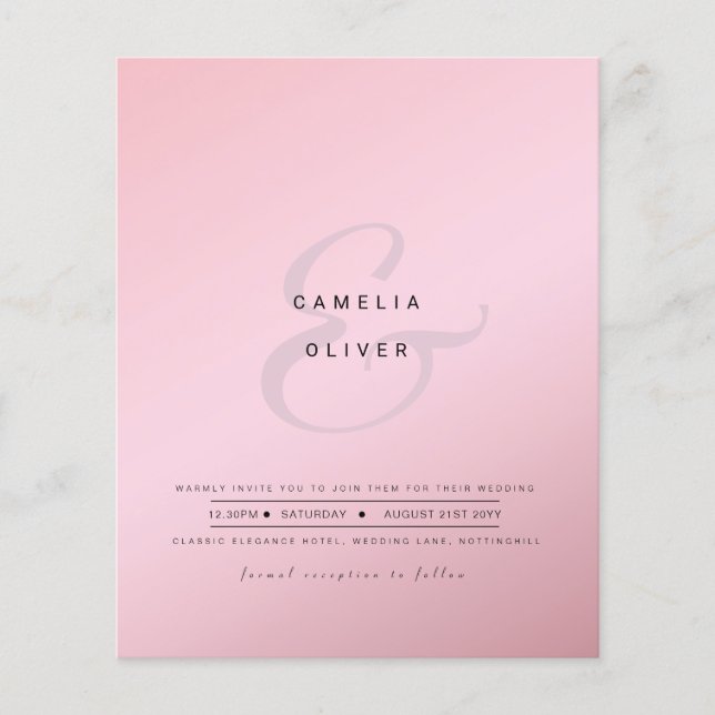Lámina Modern Ampersand Wedding Invitar código QR RSVP (Anverso)