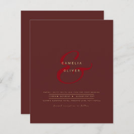 Lámina Modern Ampersand Wedding Invitar código QR RSVP