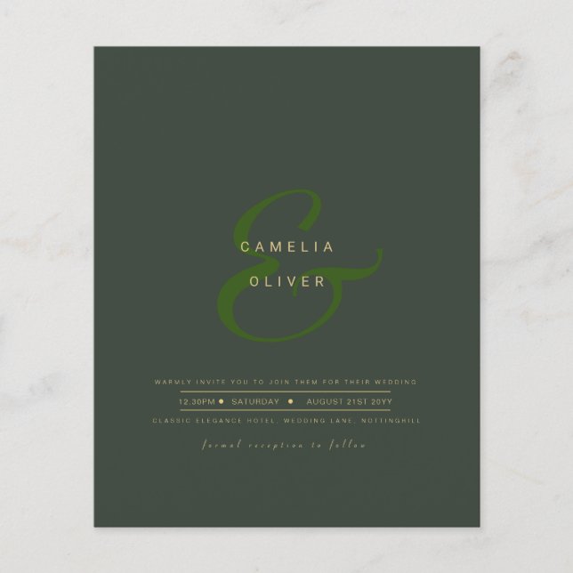 Lámina Modern Ampersand Wedding Invitar código QR RSVP (Anverso)