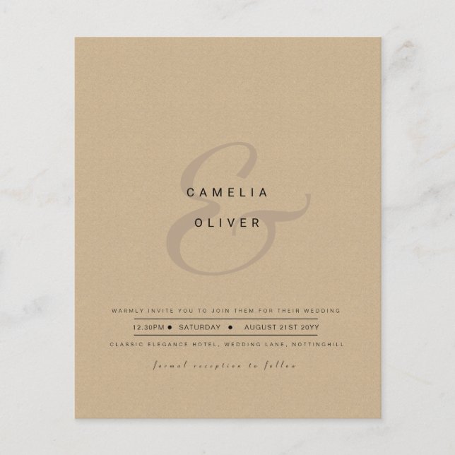 Lámina Modern Ampersand Wedding Invitar código QR RSVP (Anverso)