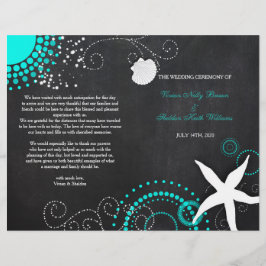 Lámina Modern Beach Wedding Celebration Bi Fold Program