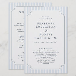 Lámina Modern Classic Stripes Dusty Blue Wedding Program