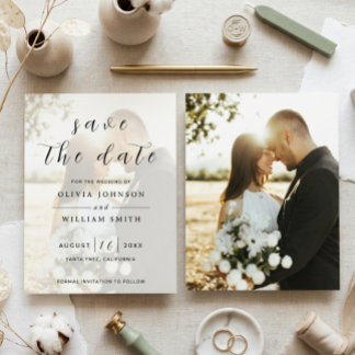Lámina Modern Elegant Photo Wedding Save the Date