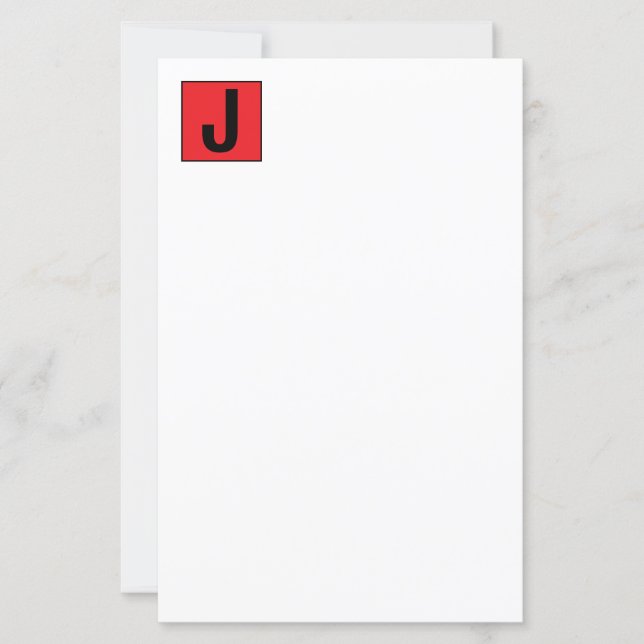 Lámina Modern Elegant Plain Professional Monogram Paper (Anverso)